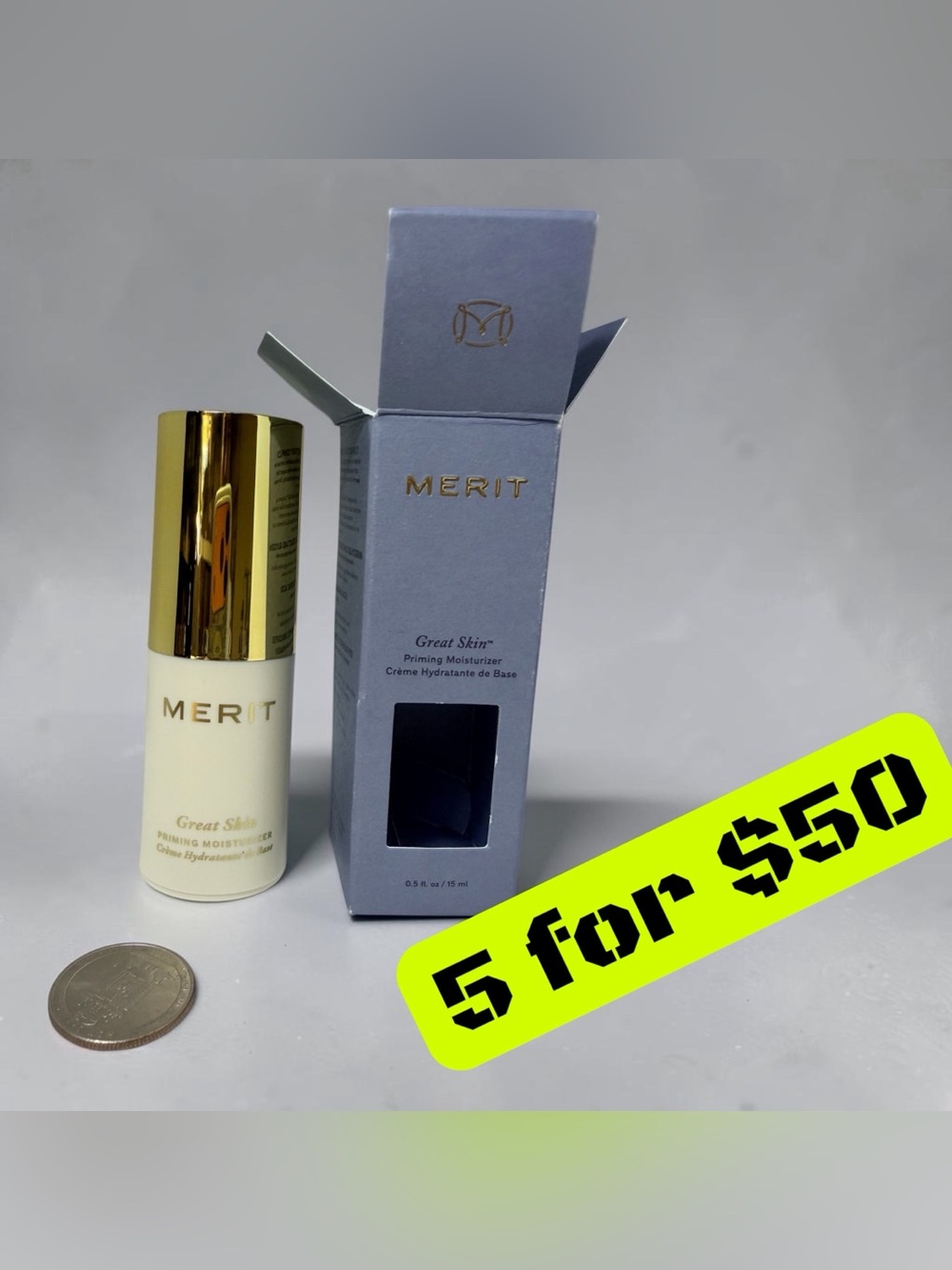 5 ITEMS FOR $50 •Merit Great Skin Priming Moisturizer 15mL